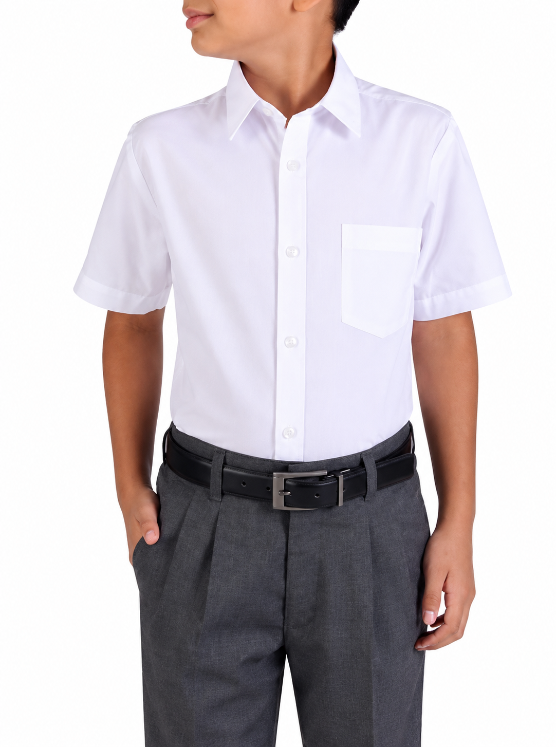 Camisa Escolar Blanca Manga Corta