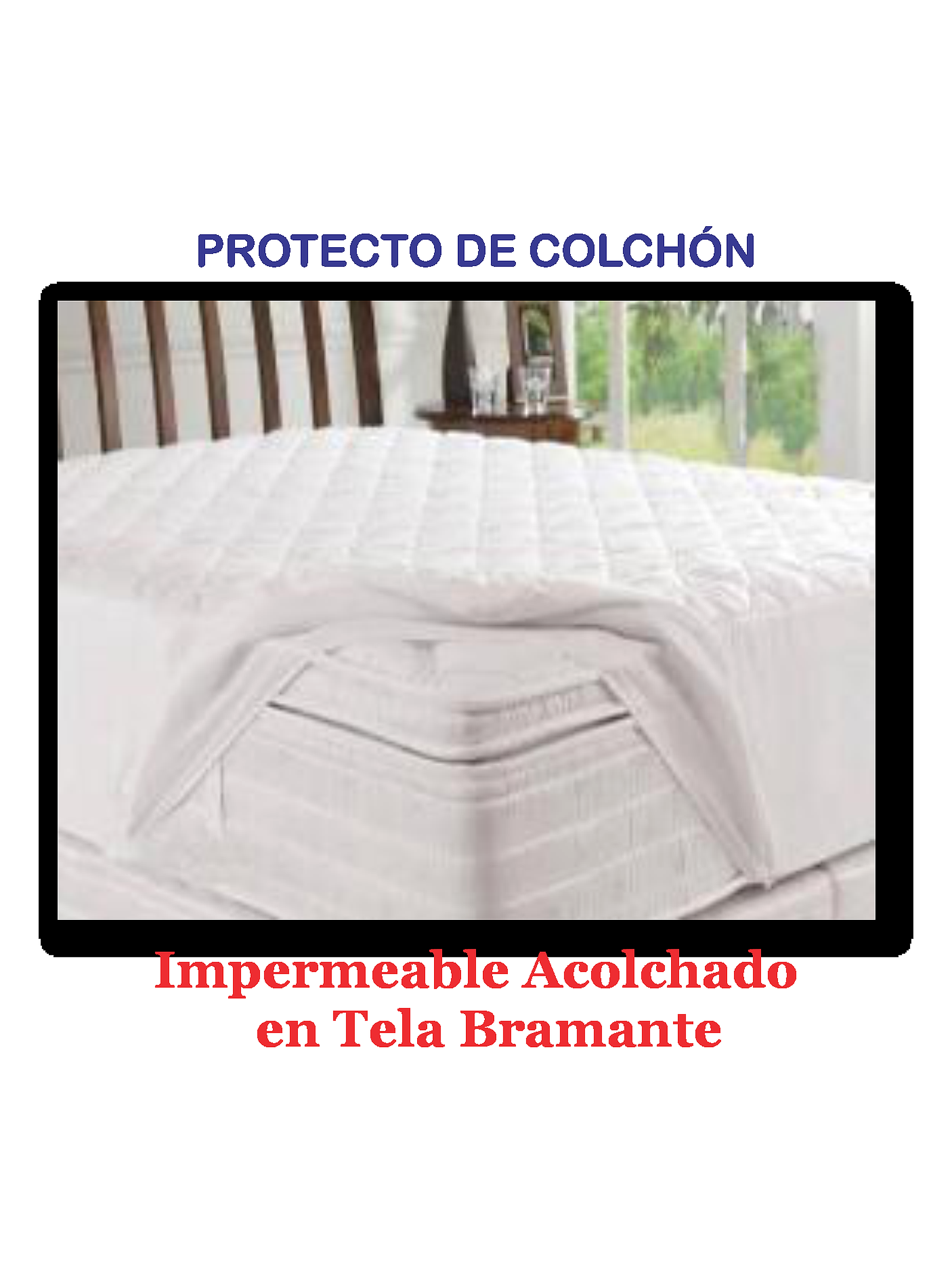 Protector de Colchón  Impermeable acolchado  en bramante